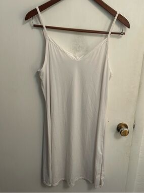 Vassarette Full Slip Womens 2XL/46 Ivory 2 Looks In 1 V Neck Or Square Stretch